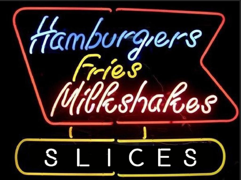 Custom Hamburgers Fries Milkshakes Slices Neon Sign Tube Neon Light