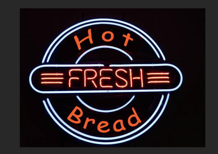 Custom Hot Fresh Bread Neon Sign Real Neon Light