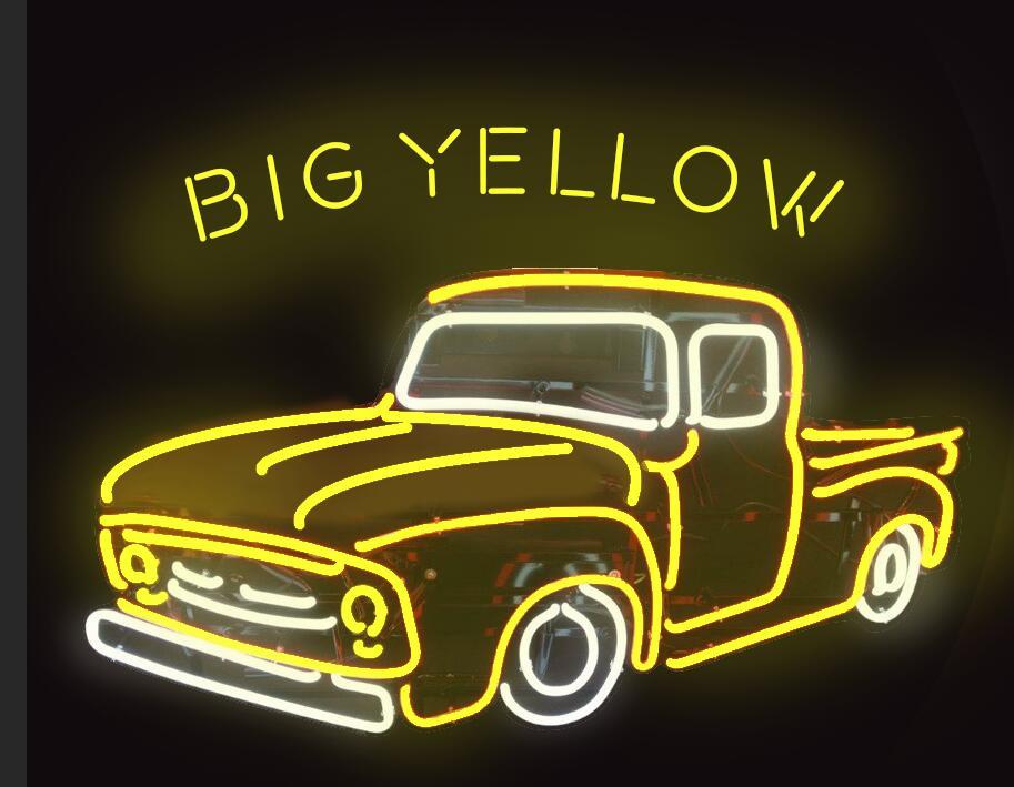 Custom Big Yellow Car Neon Sign Tube Neon Light