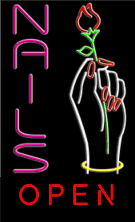 Custom Nails Open Spa Neon Sign