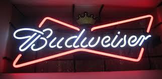 Custom Budweiser Bowtie Crown Neon Sign Real Neon Light