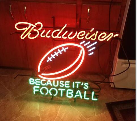 Custom Budweiser Because It's Football Neon Sign Real Neon Light