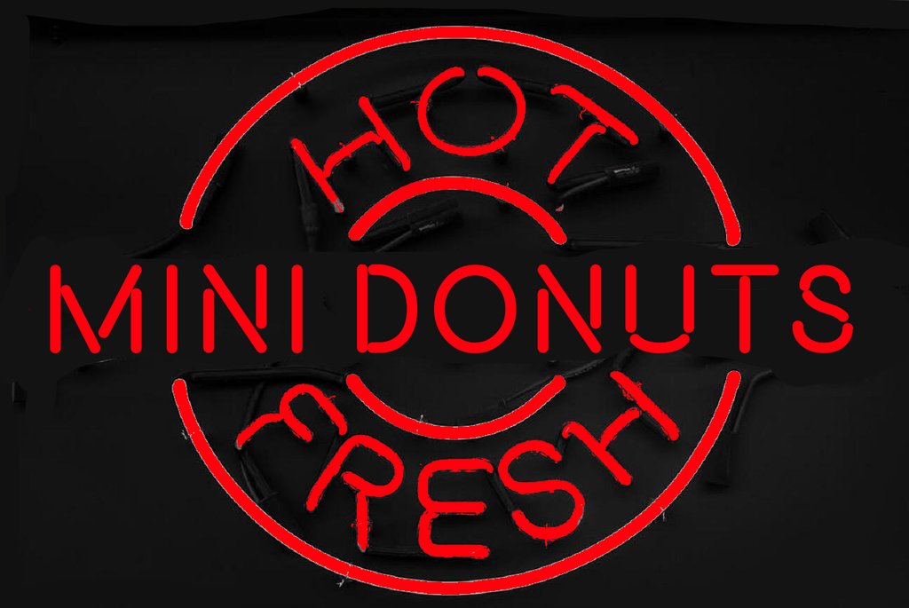 Custom Hot  Fresh Mini Donuts Neon Sign Real Neon Light