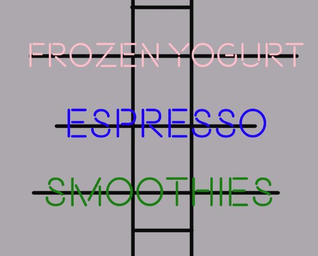 Custom Frozen Yogurt Espresso Smoothies Neon Sign Real Tube Neon Light