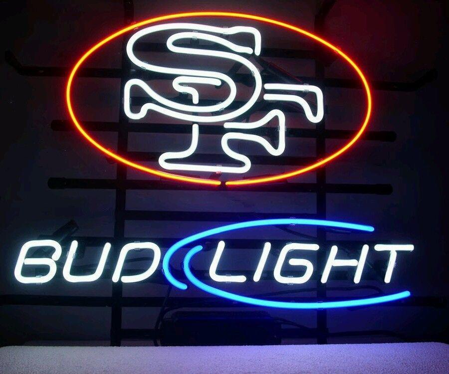 Custom Bud Light San Francisco 49ers NFL Sports Neon Sign Real Neon Light