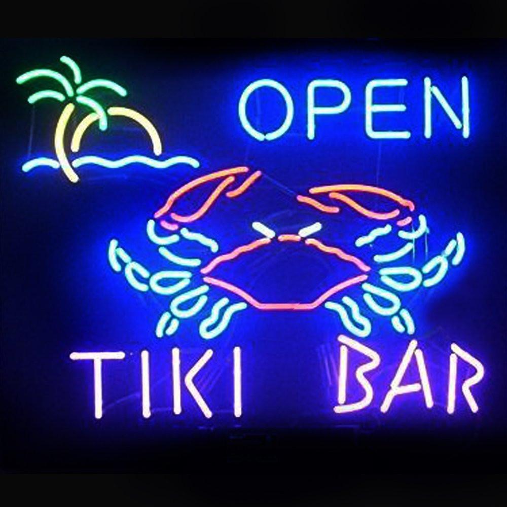 Custom Tiki Bar Open Neon Sign Real Neon Light