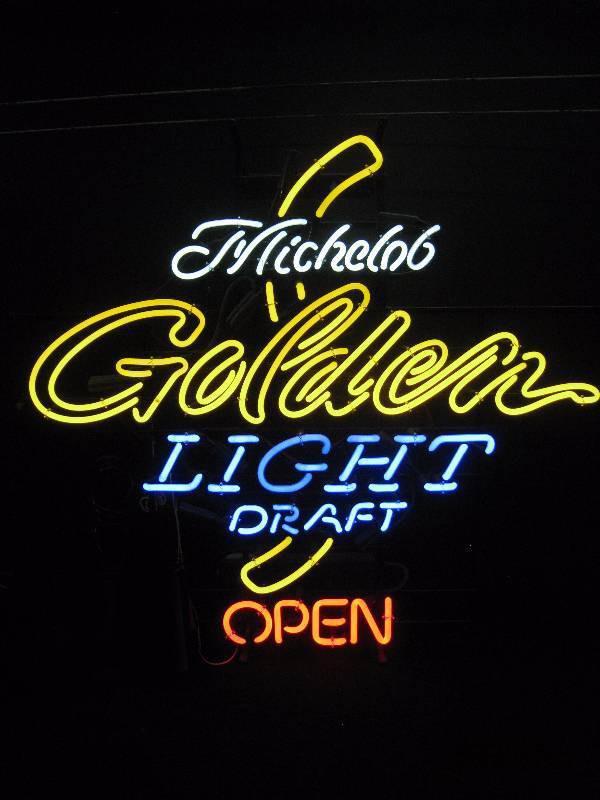 Custom Michelob Golden Light Draft Open Neon Sign Real Neon Light