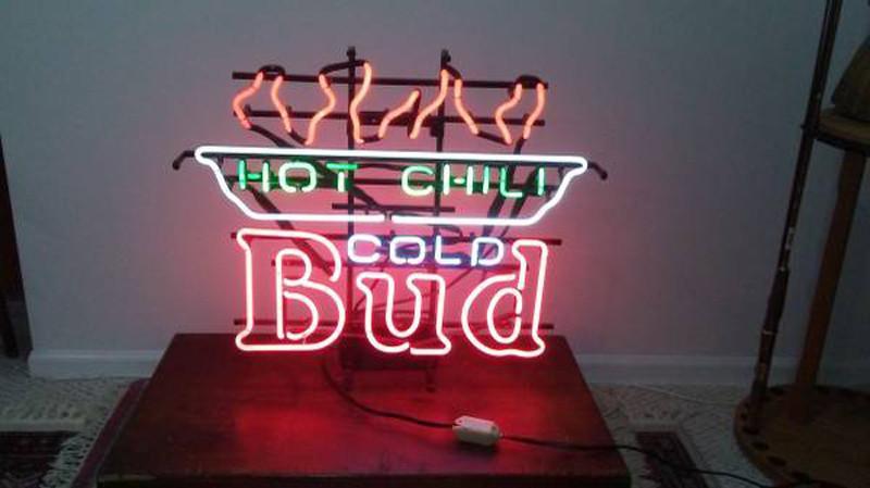 Custom Bud Hot Chili Cold Neon Sign Real Neon Light