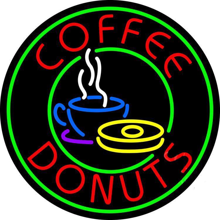 Custom Coffee Donuts Neon Sign Real Neon Light