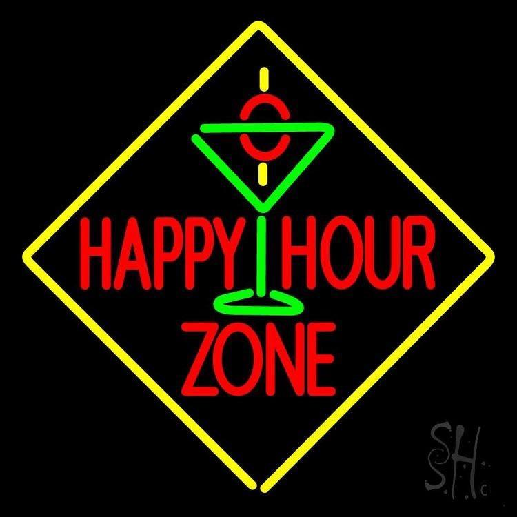 Custom Happy Hour Zone Neon Sign Real Neon Light