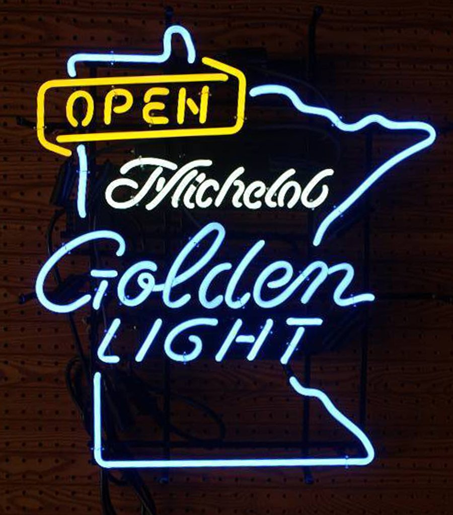 Custom Open Mich Golden Light Neon Sign Real Neon Light Z1296