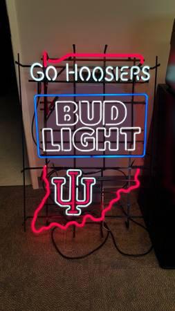 Custom Indiana University go hoosiers bud light neon sign real neon light