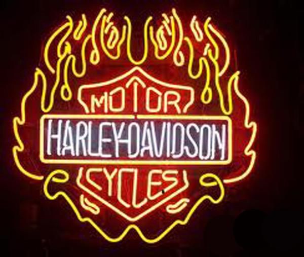 Custom Harley Davidson Fire Neon Sign Real Neon Light