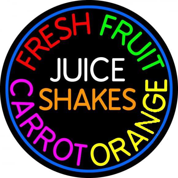 Custom Fresh Fruit Juice Carrot Orange Shakes Neon Sign Real Neon Light