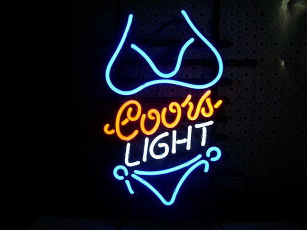 Custom Coors Light Purple Bikini Neon Sign