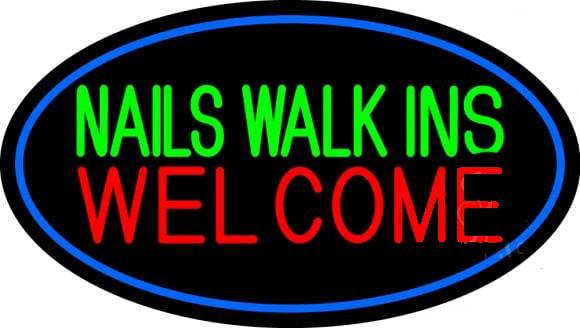 Custom Nails Walk Ins Welcome Neon Sign Real Neon Light