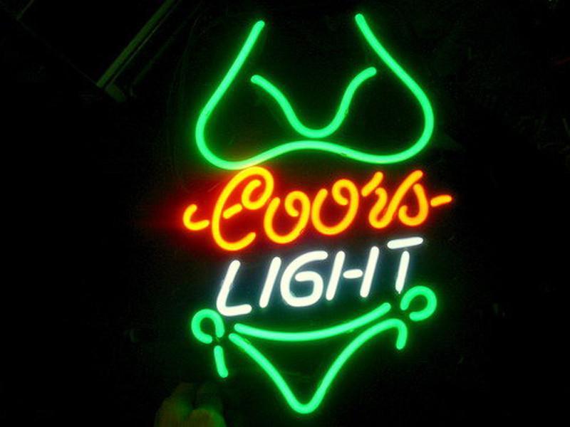 Custom Coors Light Green Bikini Neon Sign