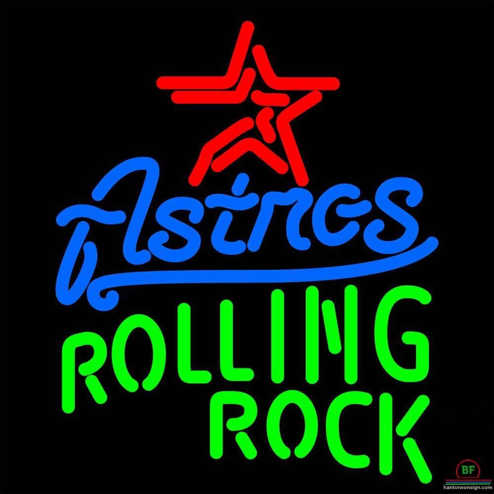 Custom Rolling Rock Houston Astros Neon Sign MLB Teams Neon Light