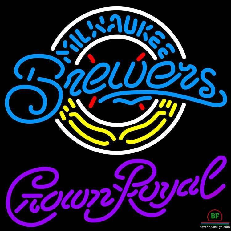 Custom Crown Royal Milwaukee Brewers Neon Sign MLB Teams Neon Light