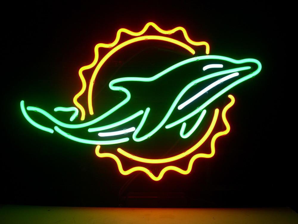 Custom Mianmi Dolphin NFL Sports Neon Sign Real Neon Light