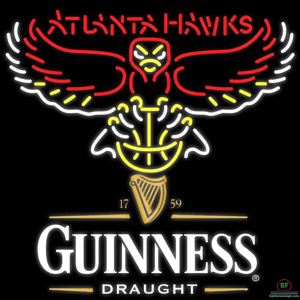Custom Guinness Draught Atlanta Hawks Neon Sign NBA Teams Neon Light