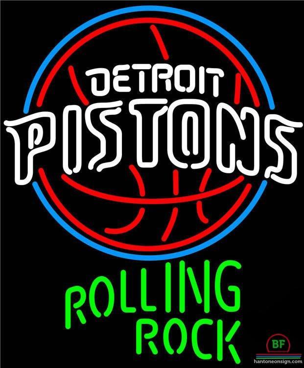 Custom Rolling Rock Detroit Pistons Neon Sign NBA Teams Neon Light