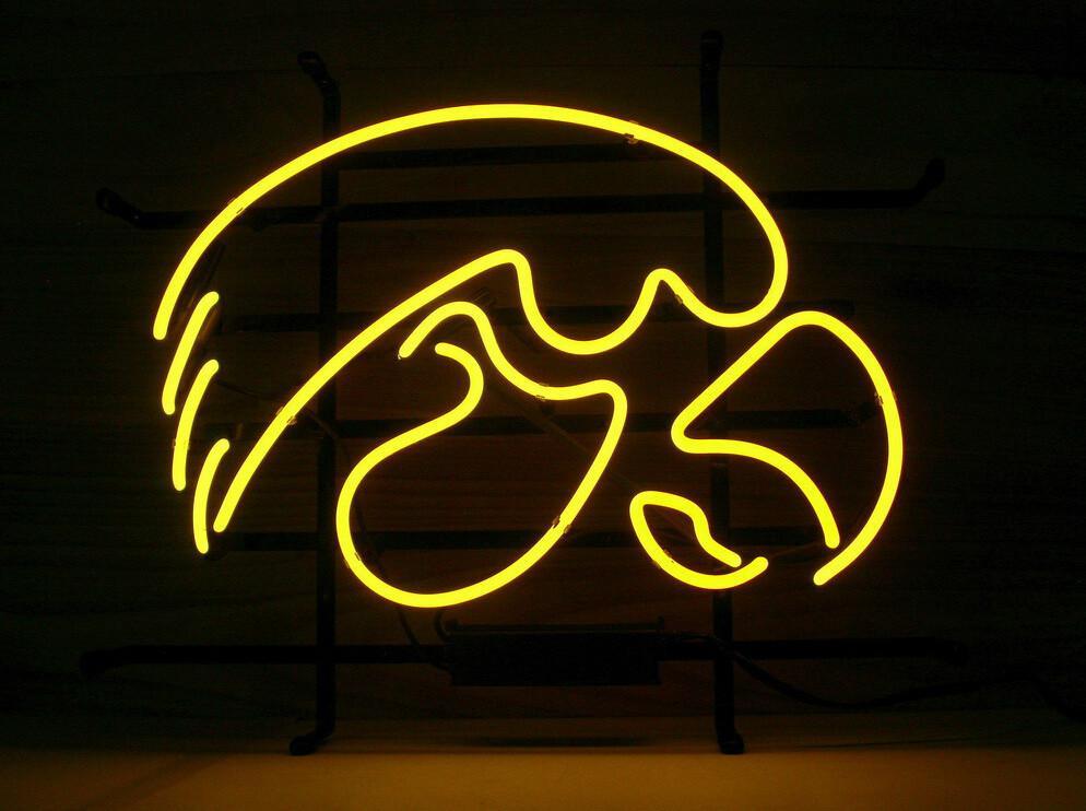 Custom Iowa Hawkeyes NCAA Sports Neon Sign Real Neon Light