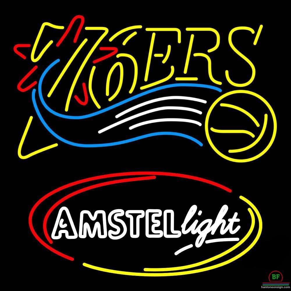 Custom Amstel Light Philadelphia 76ers Neon Sign NBA Teams Neon Light