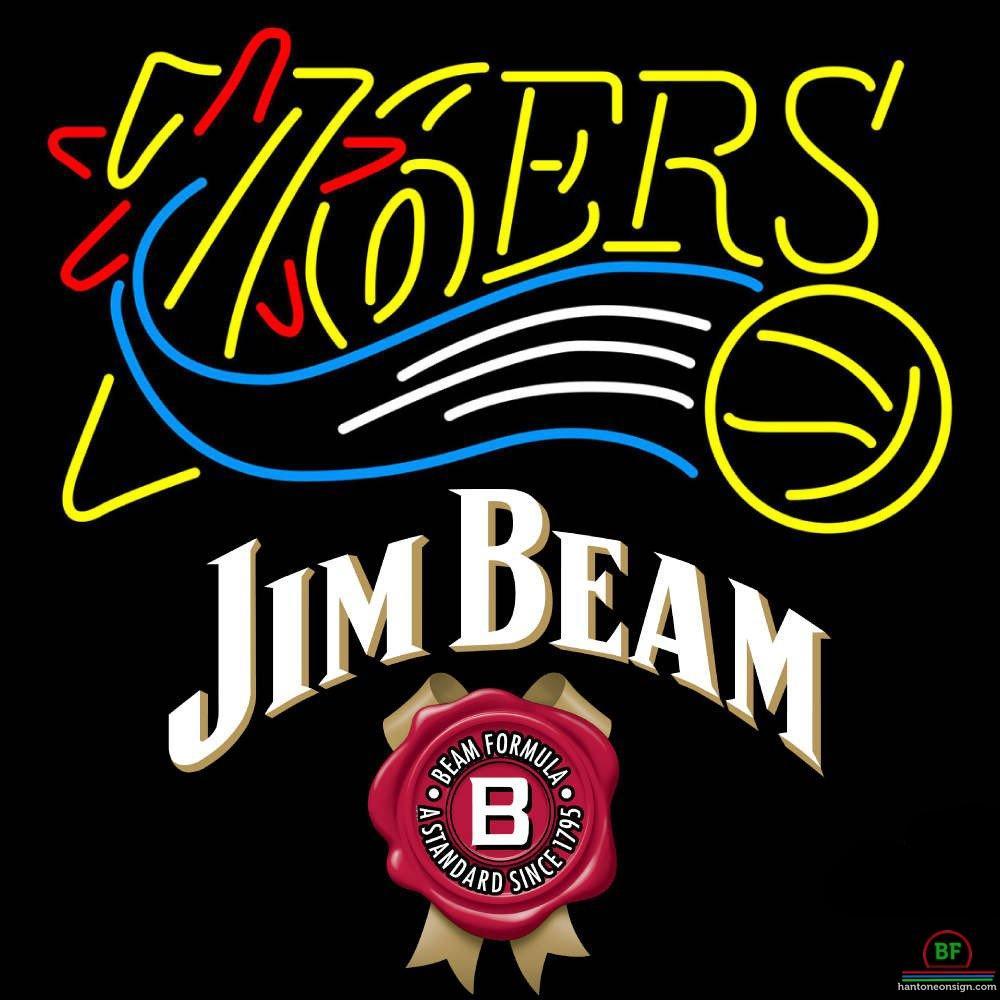 Custom Jim Beam Philadelphia 76ers Neon Sign NBA Teams Neon Light