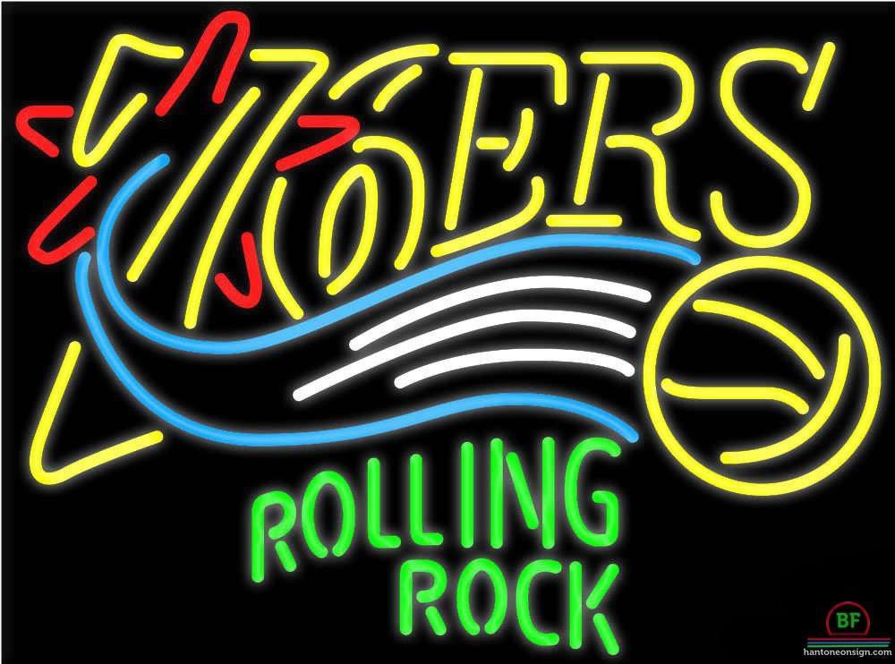 Custom Rolling Rock Philadelphia 76ers Neon Sign NBA Teams Neon Light