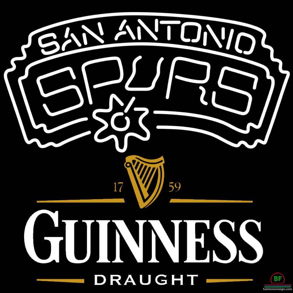Custom Guinness Draught San Antonio Spurs Neon Sign NBA Teams Neon Light
