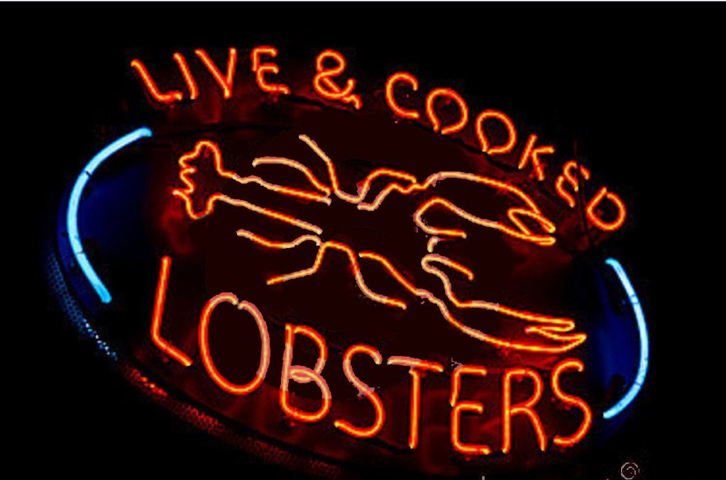 Custom Live Cooked Lobsters Neon Sign
