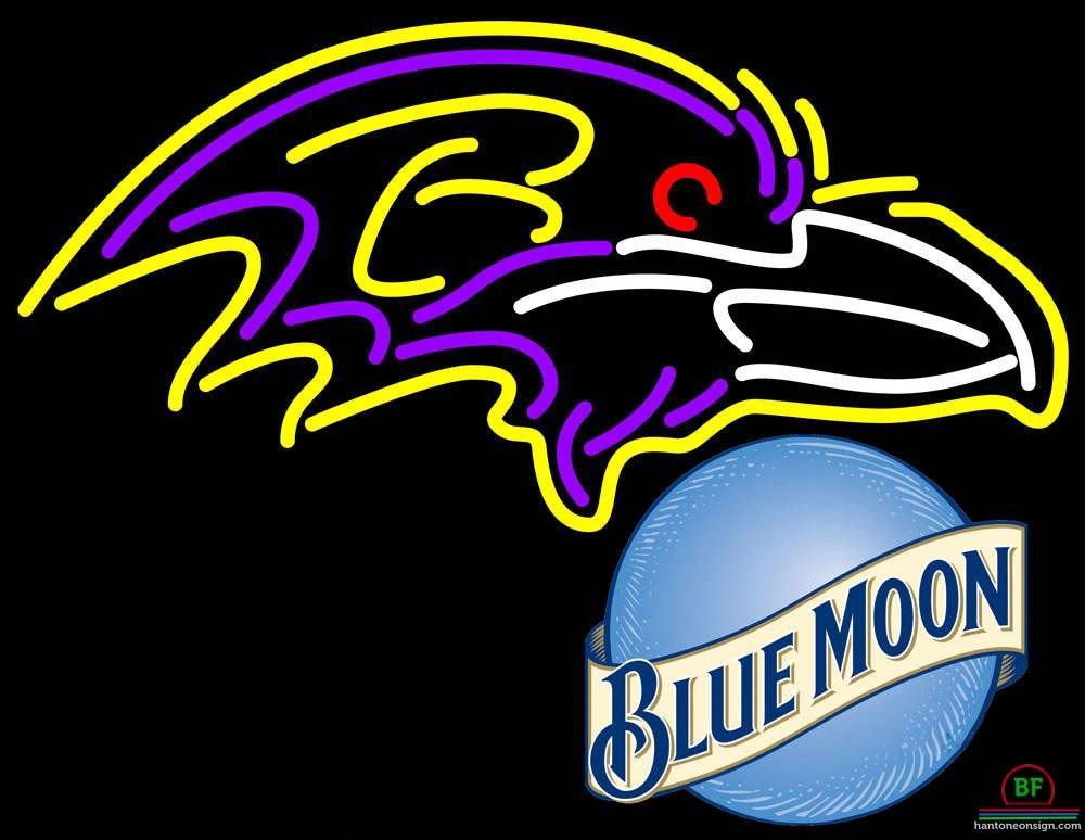 Custom Blue Moon Baltimore Ravens Neon Sign NFL Teams Neon Light