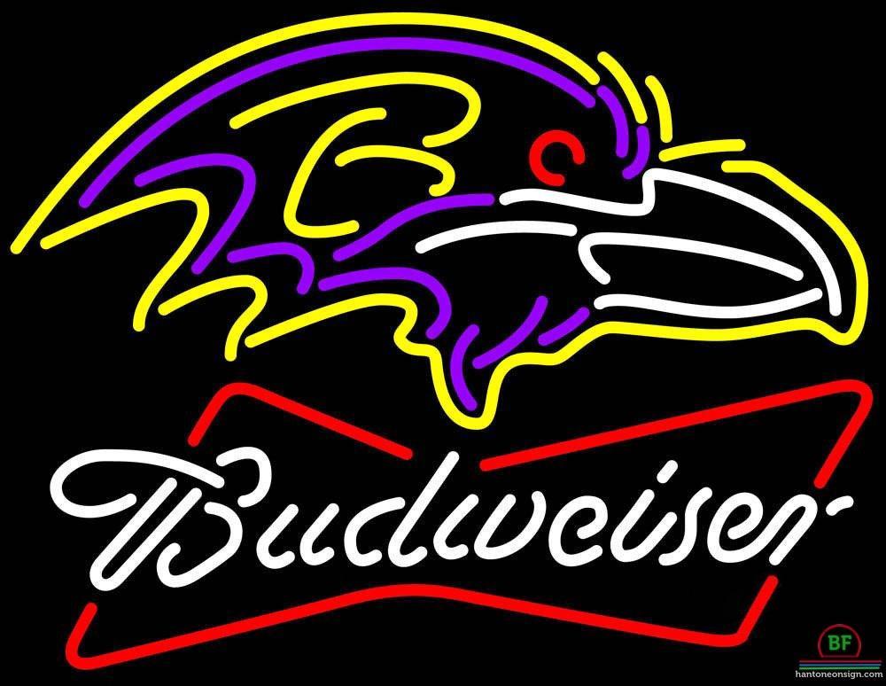 Custom Budweiser Baltimore Ravens Neon Sign NFL Teams Neon Light