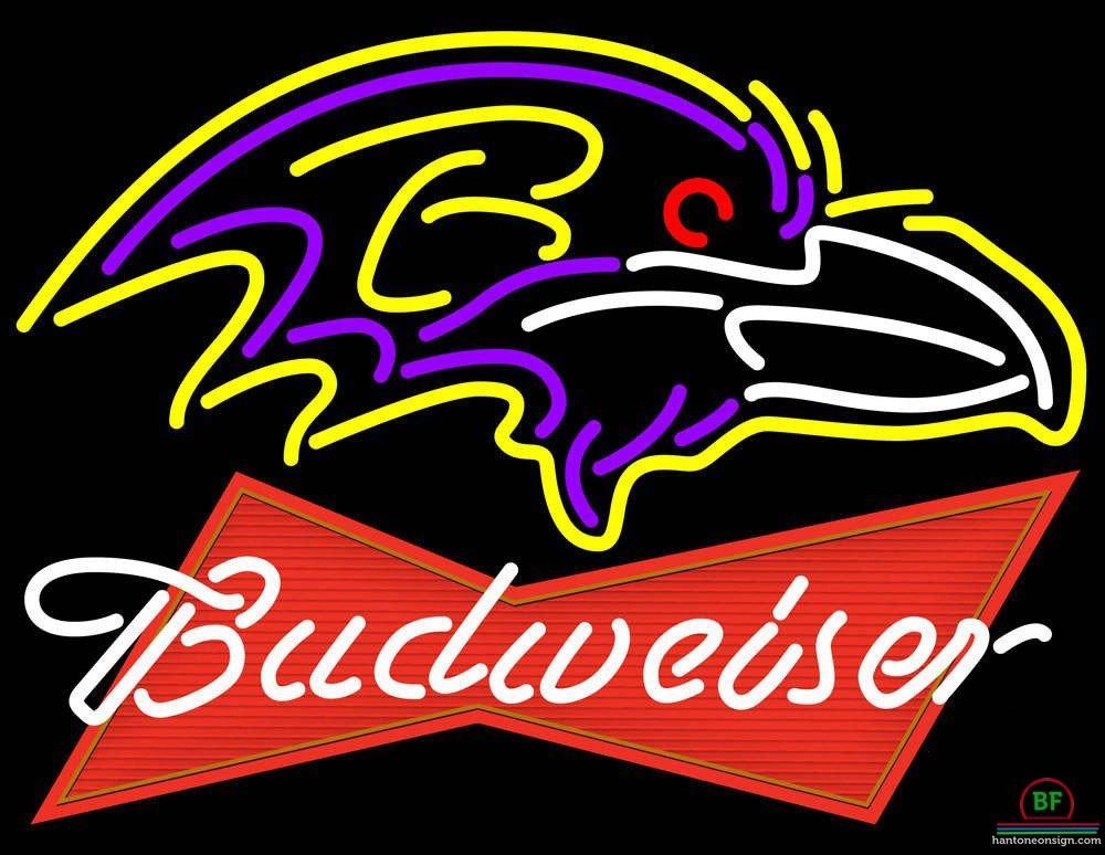 Custom Budweiser Baltimore Ravens Neon Sign NFL Teams Neon Light