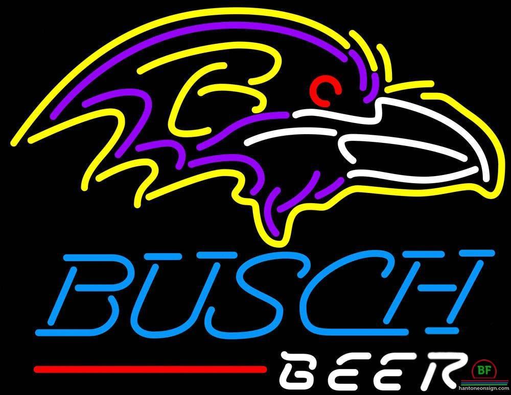 Custom Busch Beer Baltimore Ravens Neon Sign NFL Teams Neon Light