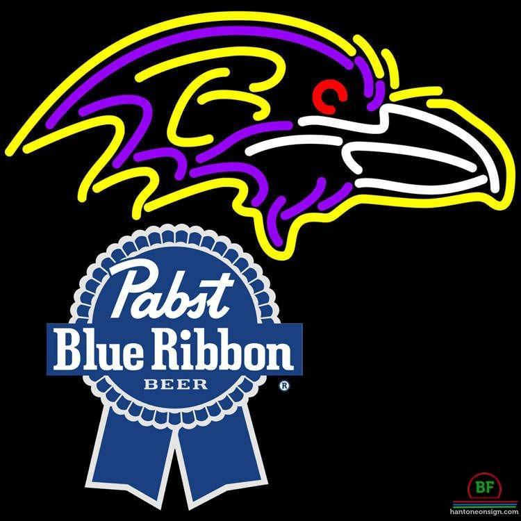 Custom Pabst Blue Ribbon Baltimore Ravens Neon Sign NFL Teams Neon Light