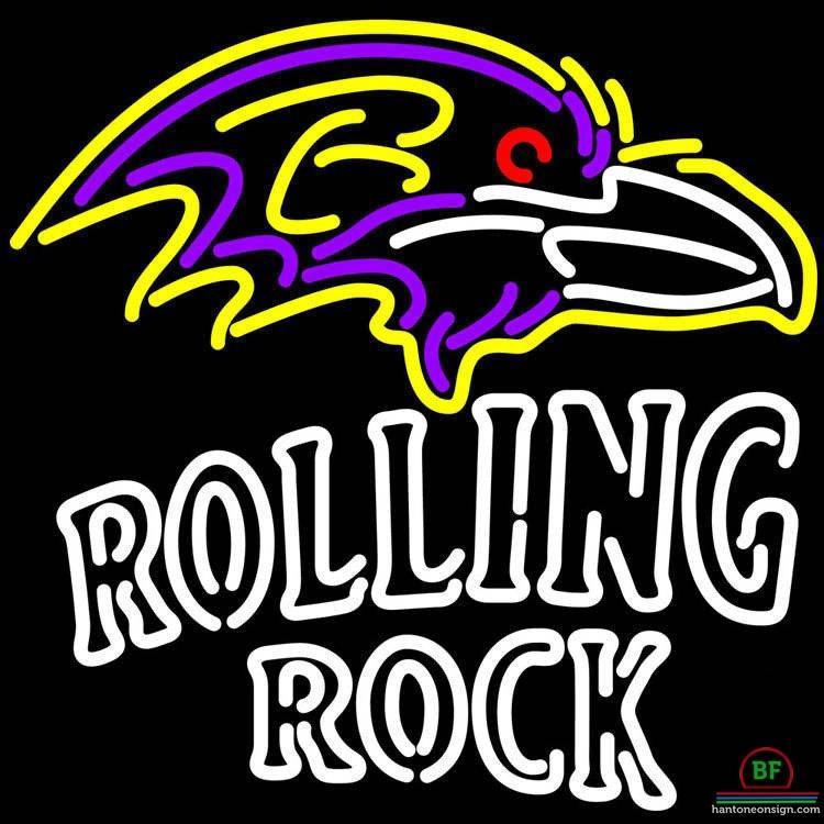 Custom Rolling Rock Baltimore Ravens Neon Sign NFL Teams Neon Light