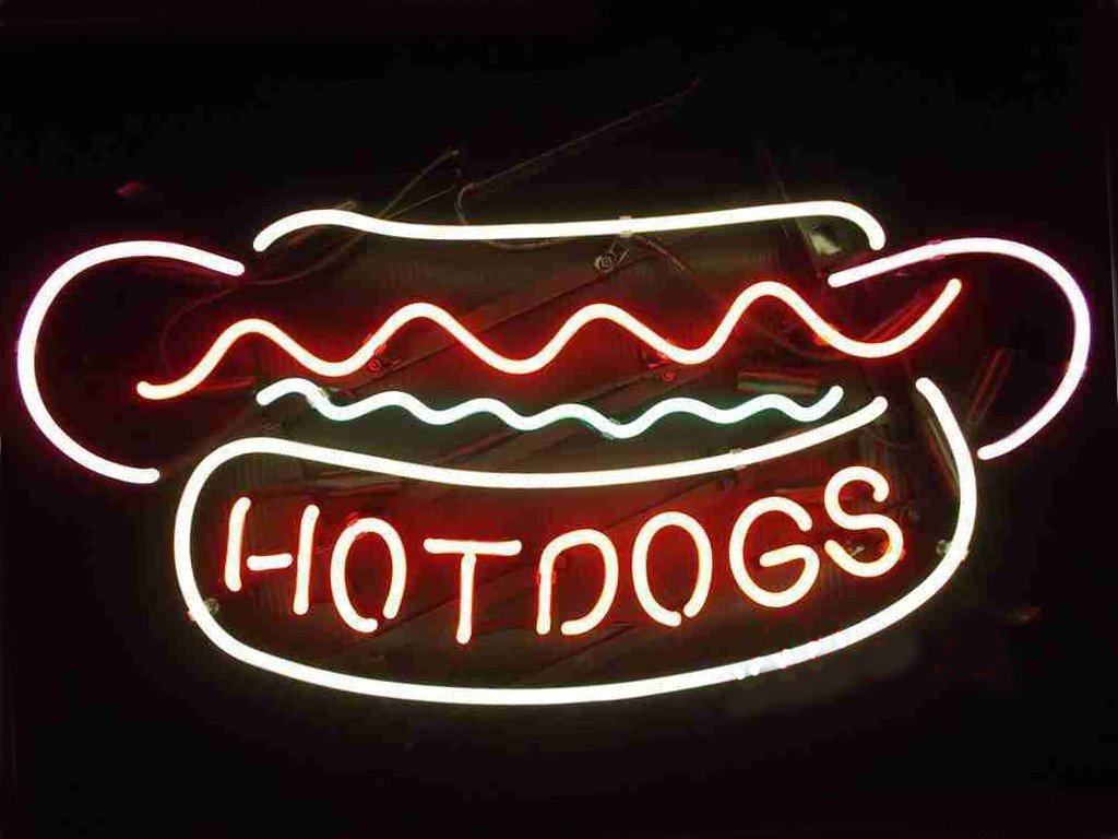 Custom Hotdogs Neon Sign
