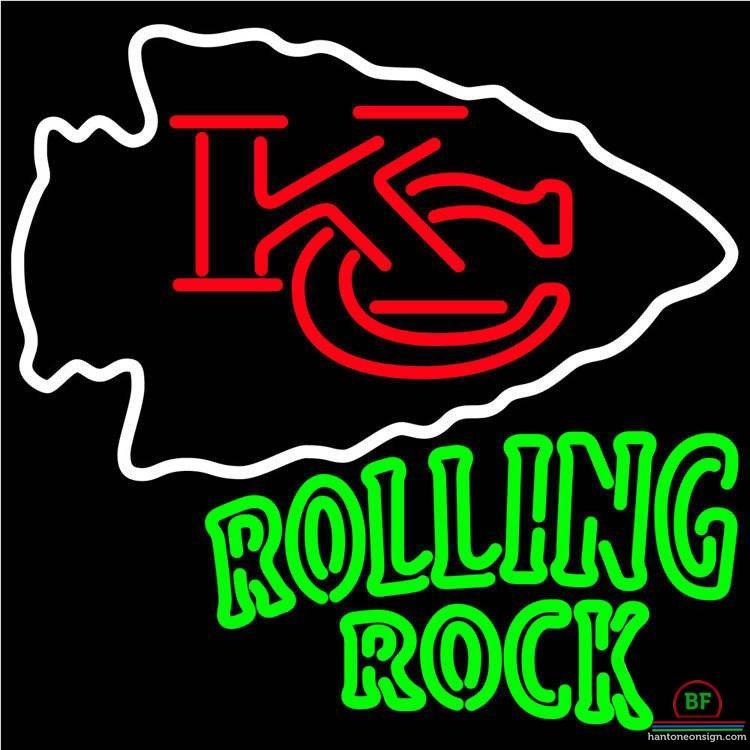 Custom Rolling Rock Kansas City Chiefs Neon Sign NFL Teams Neon Light