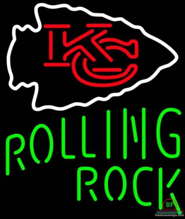 Custom Rolling Rock Kansas City Chiefs Neon Sign NFL Teams Neon Light