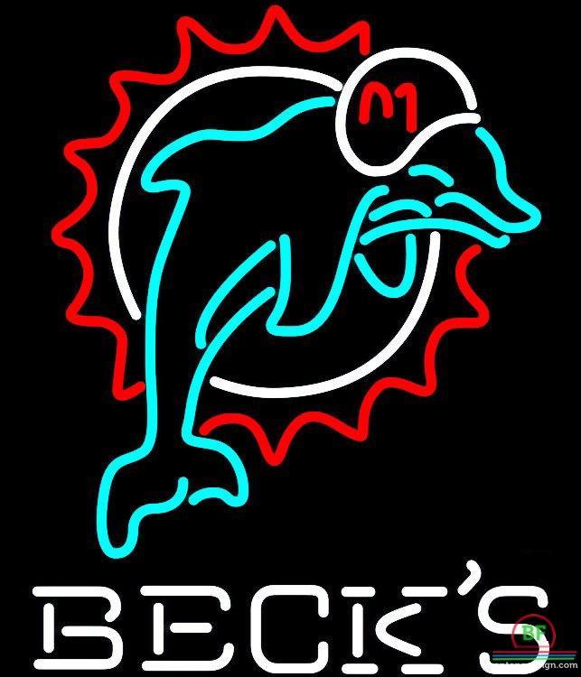 Custom Becks Miami Dolphins Neon Sign NFL Teams Neon Light
