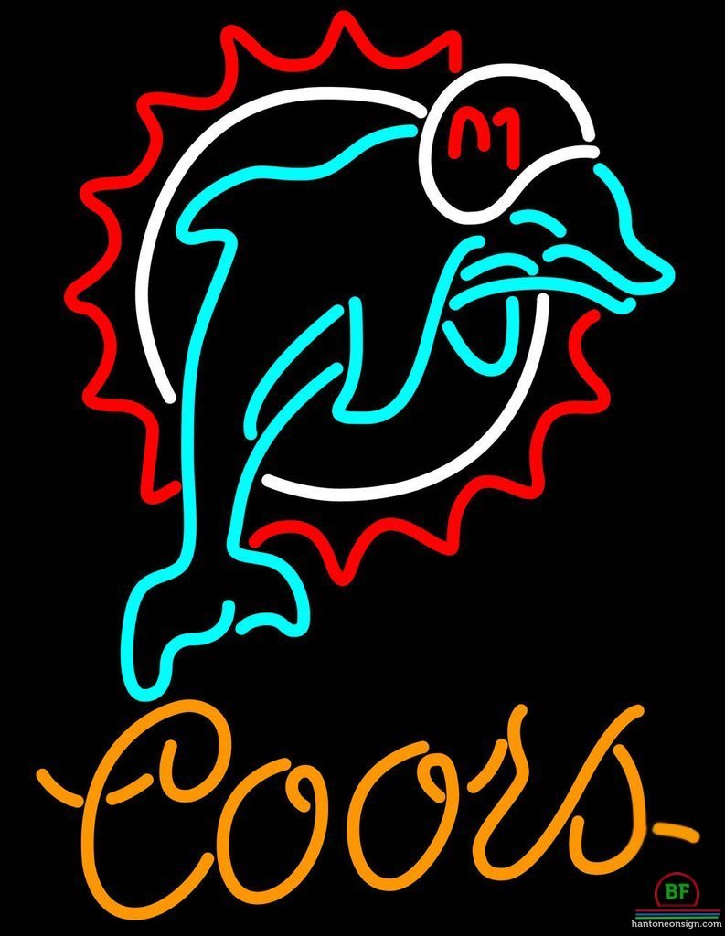 Custom Coors Light Miami Dolphins Neon Sign NFL Teams Neon Light