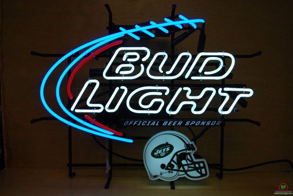 Custom Bud Light New York Jets Helmet Neon Sign NFL Teams Neon Light