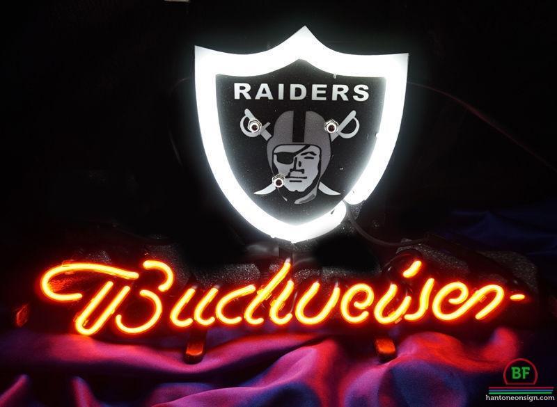 Custom Budweiser Oakland Raiders Neon Sign NFL Teams Neon Light