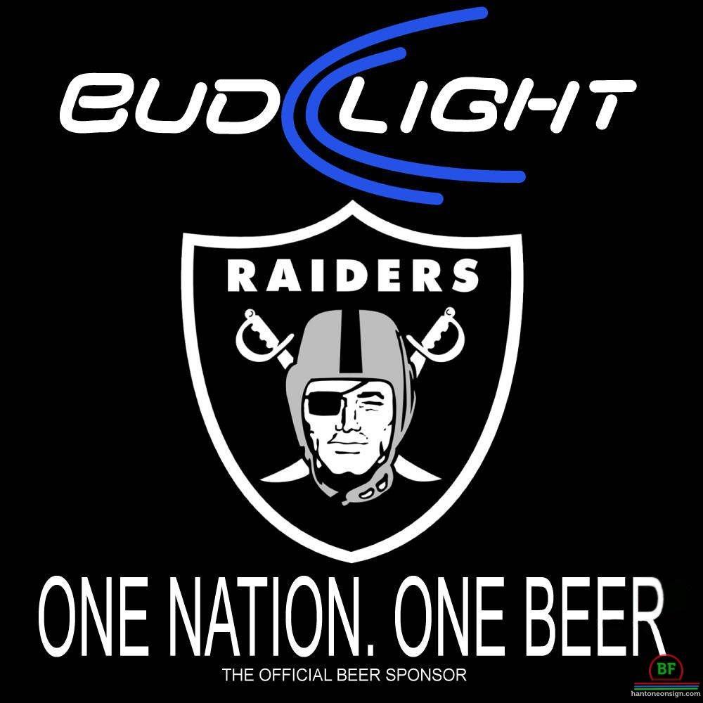 Custom Bud Light Oakland Raiders Neon Sign NFL Teams Neon Light