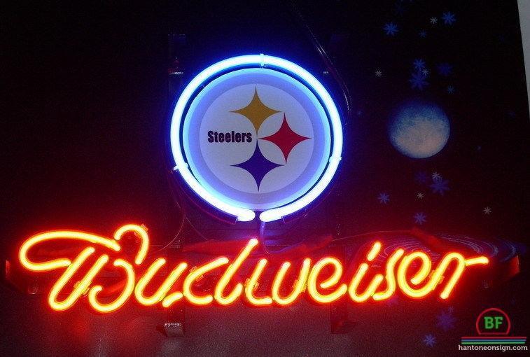 Custom Budweiser Pittsburgh Steelers Neon Sign NFL Teams Neon Light