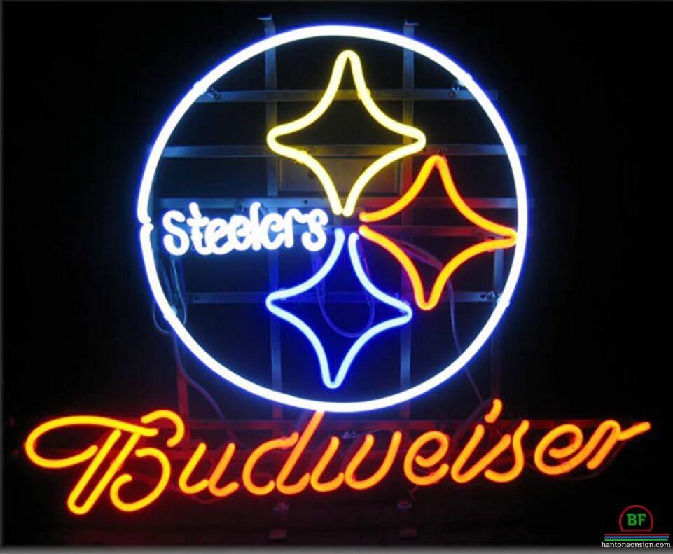Custom Budweiser Pittsburgh Steelers Neon Sign NFL Teams Neon Light