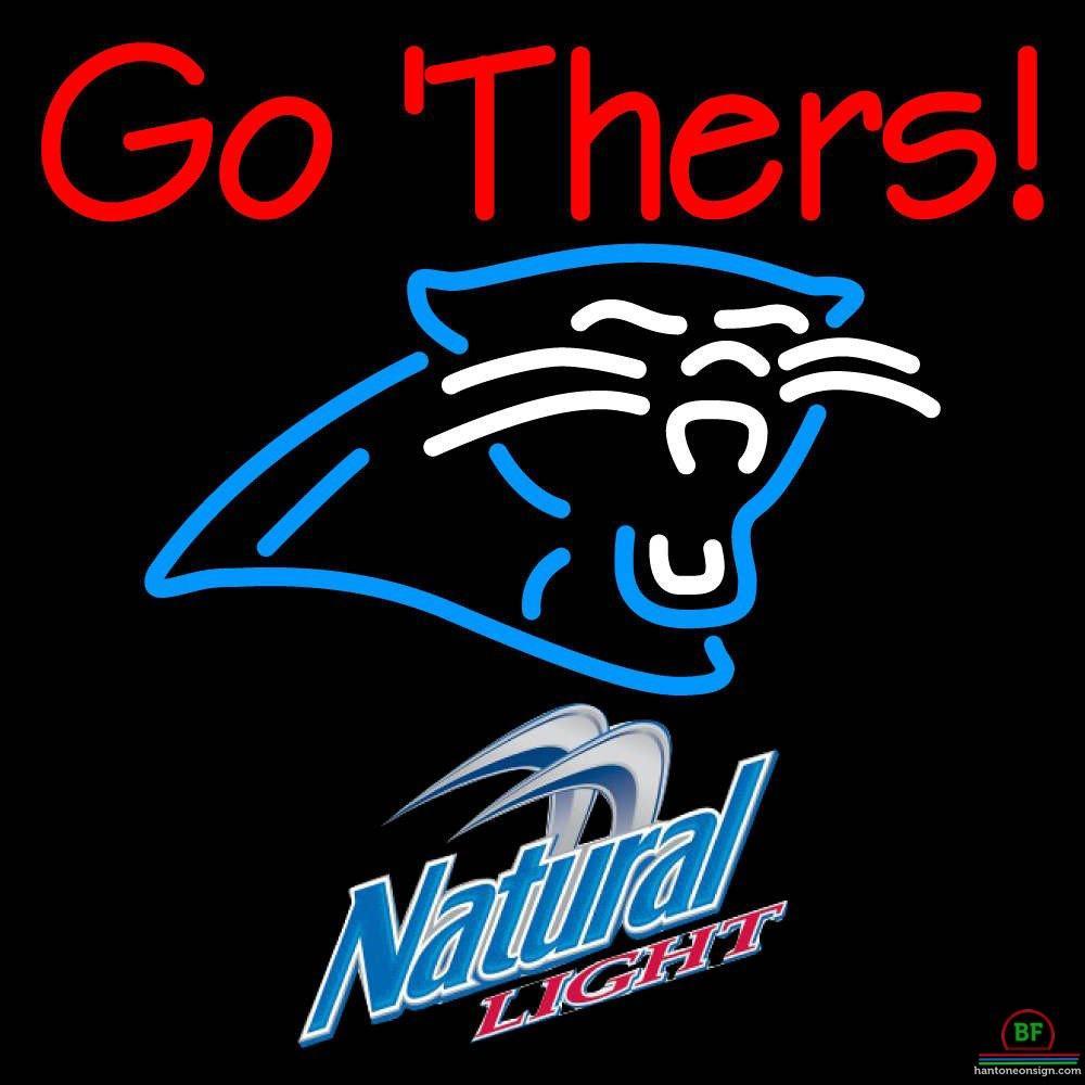 Custom Natural Light Carolina Panthers Go Thers Neon Sign NFL Teams Neon Light