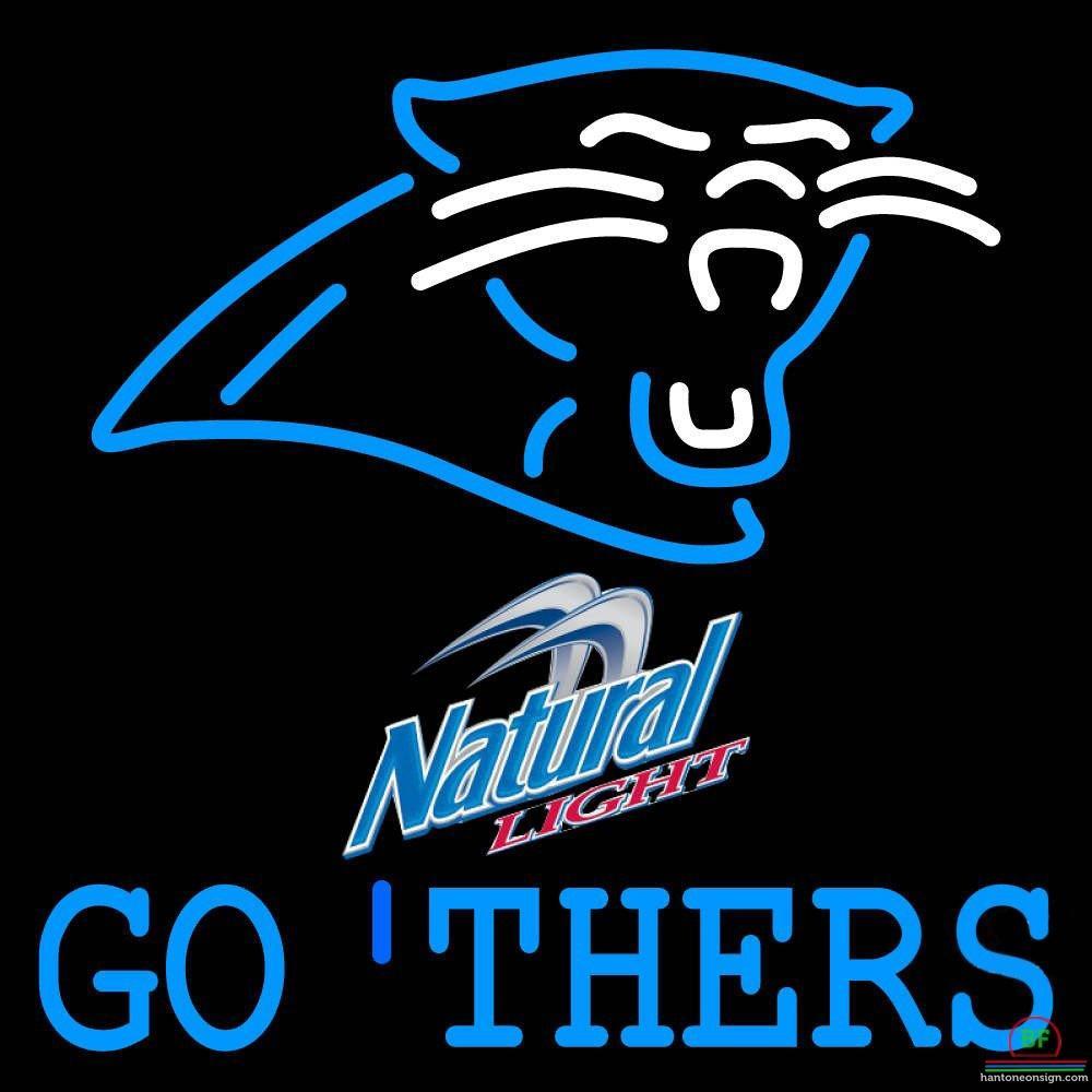 Custom Natural Light Carolina Panthers Go Thers Neon Sign NFL Teams Neon Light